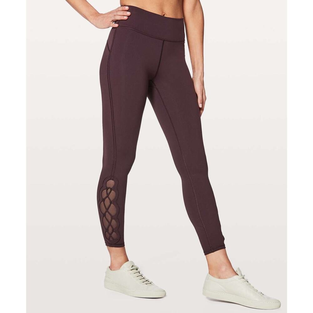 Lululemon Tied To It 7/8 Tight 25" Black Cherry 4